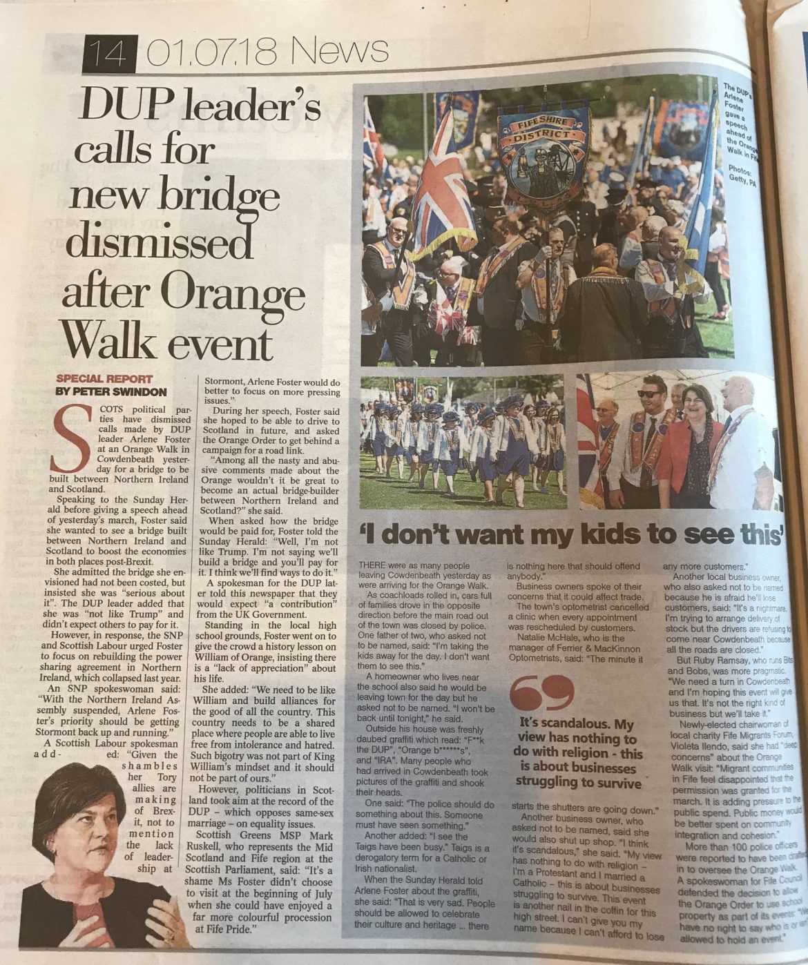 The Sunday Herald – Old Hate In New Bottles